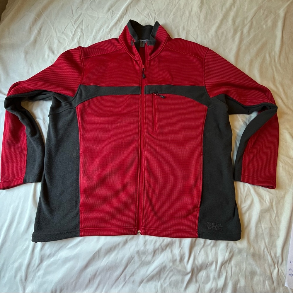 GUIDE SERIES Full Zip Outdoors Jacket Men's XL Red/Dark Gray Warm Winter Fall